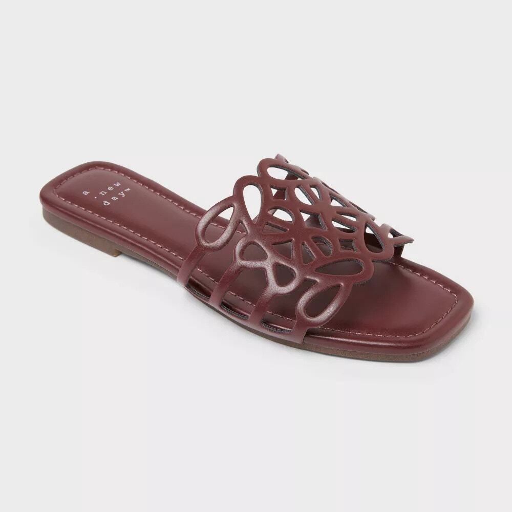 Women’s Fiona Slide Sandals - A New Day - Burgundy 8